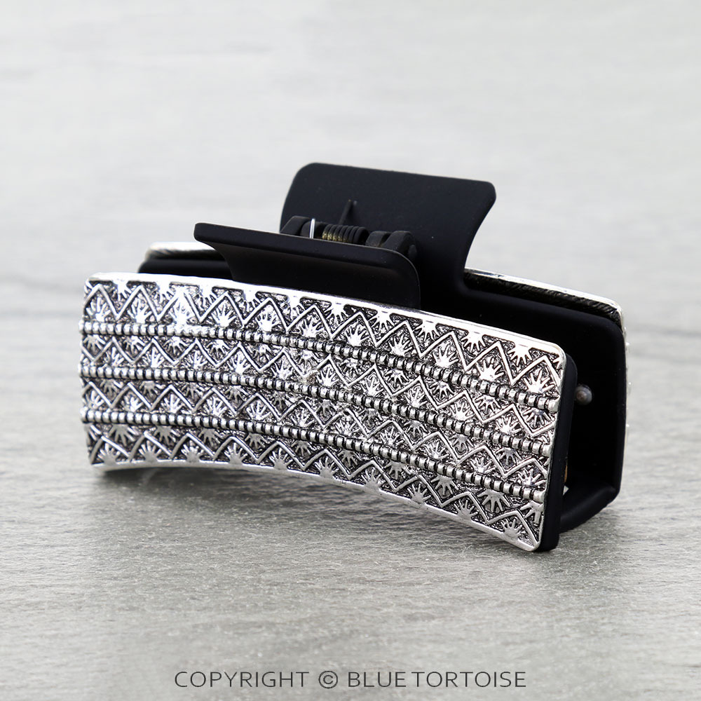Western Pattern Metal Hair Claw Clip