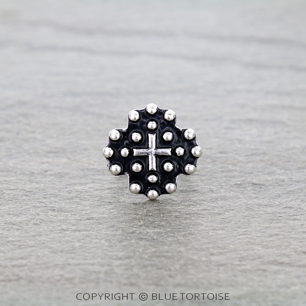 Western Bubble Cross Cuff Ring