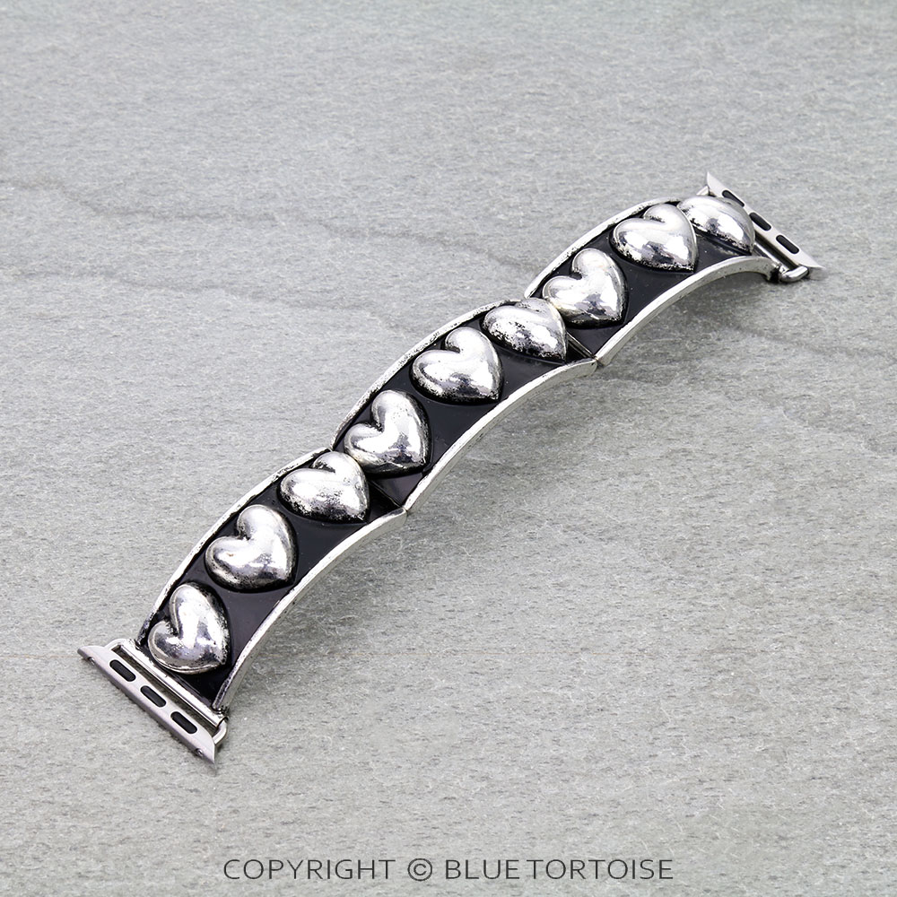 Large Western Heart Bubble Stretch Apple Watch Band