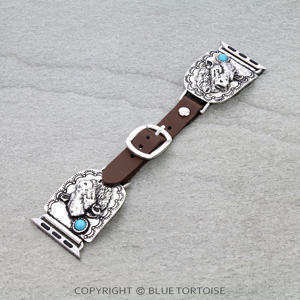 Large Western Cow Head Genuine Leather Apple Watch Band