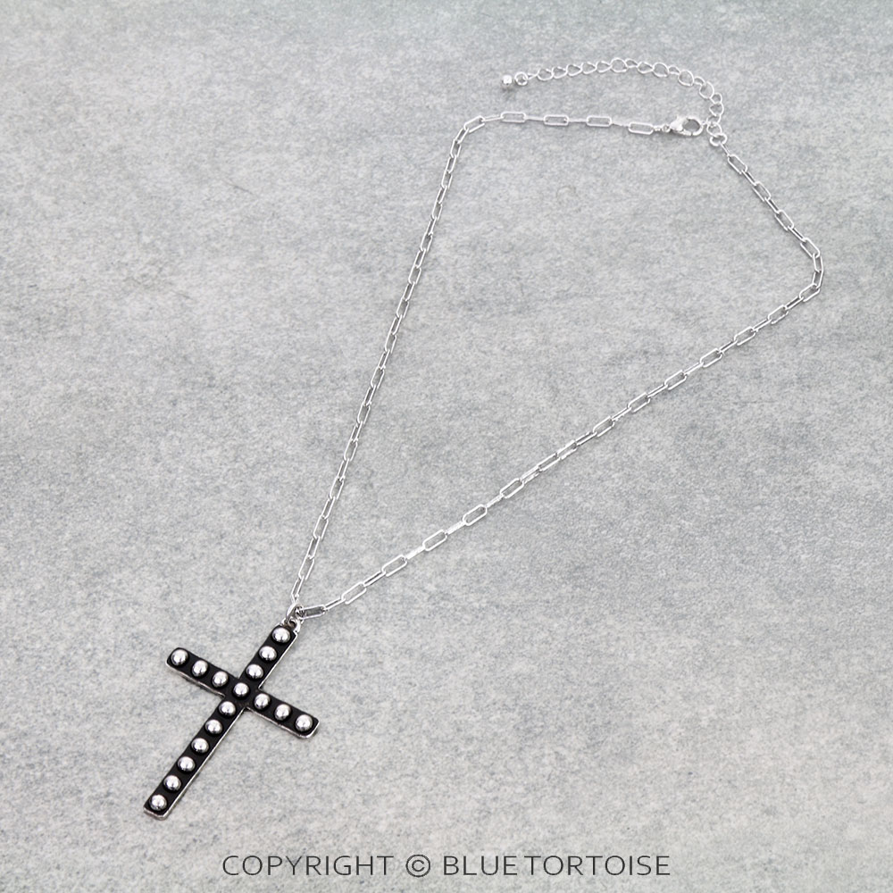 Western Bubble Cross Necklace