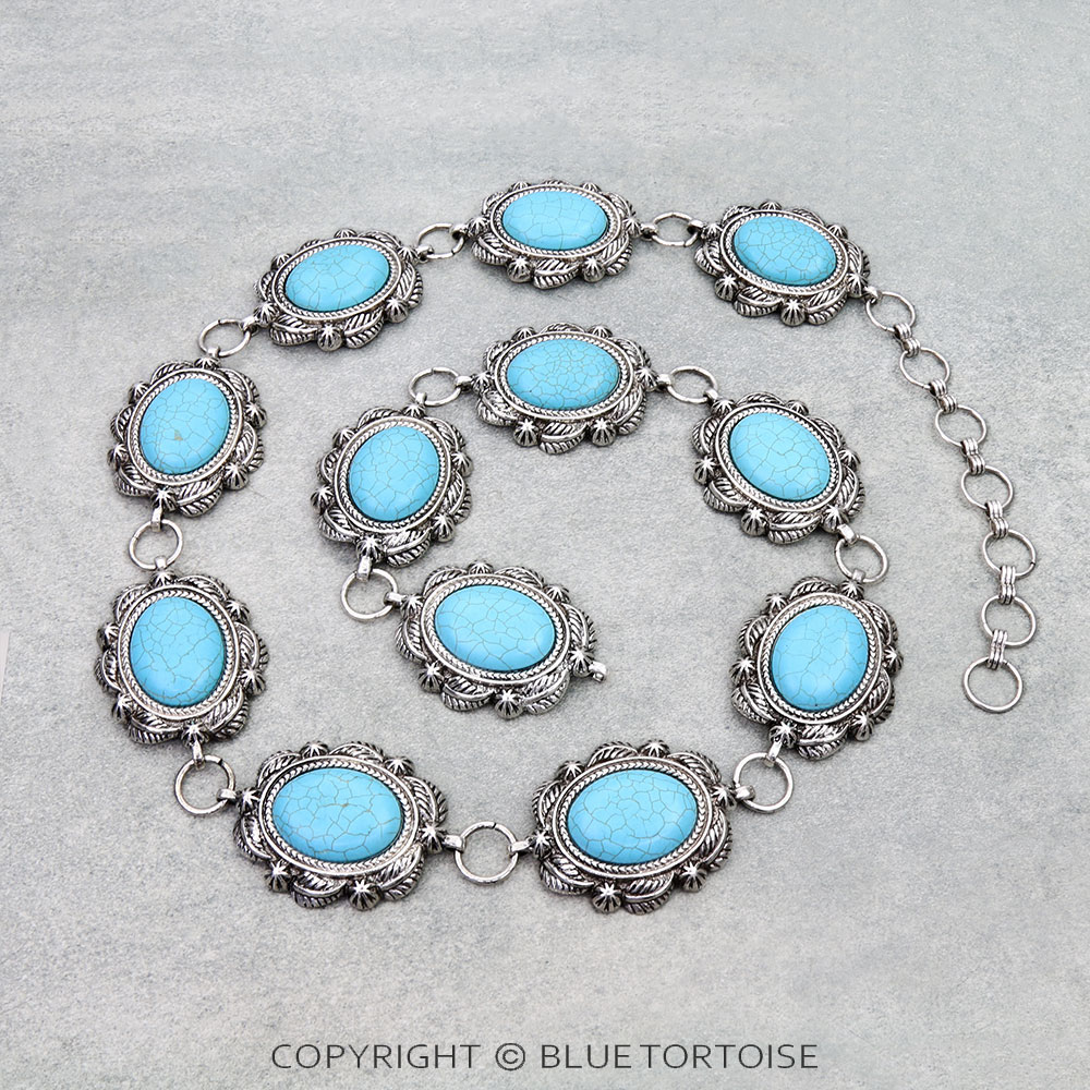 Western Concho Stone Belt L/XL