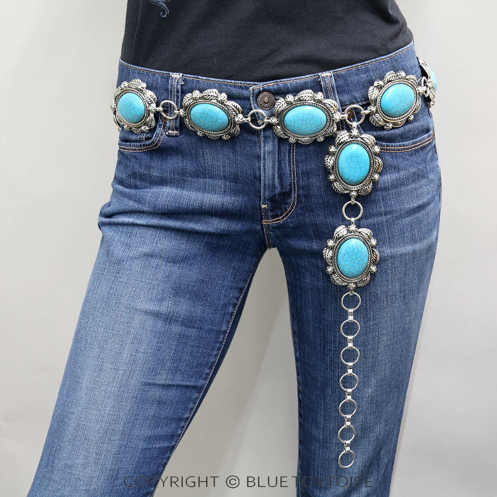 Western Concho Stone Belt L/XL - Image 2