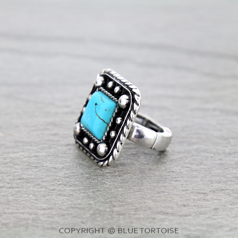 Western Ball TXR Square Stone Stretch Ring - Image 2