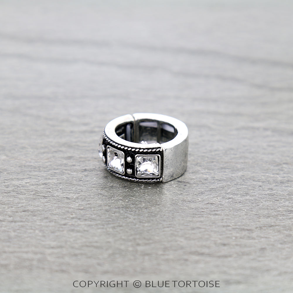 Western Ball TXR Square Stone Stretch Ring - Image 2