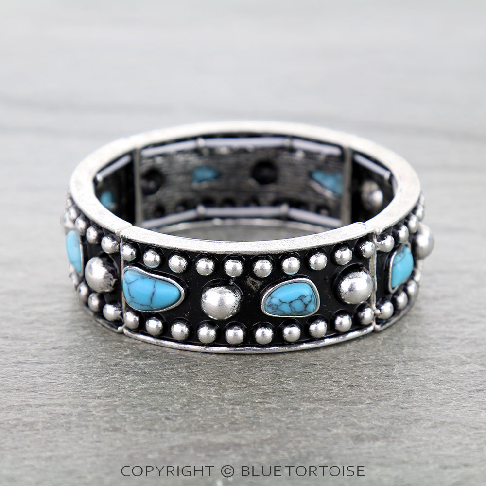Western Ball TXR Stone Stretch Bracelet