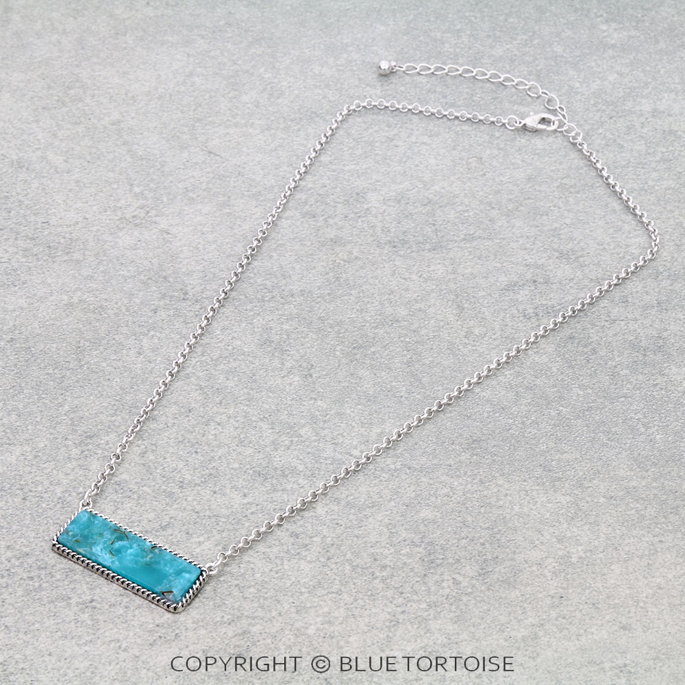 Western Hand Stone Bar Necklace