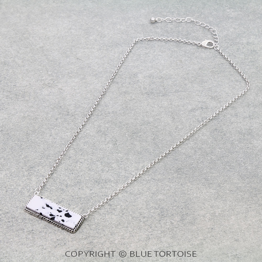 Western Hand Stone Bar Necklace