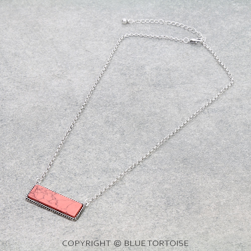 Western Hand Stone Bar Necklace