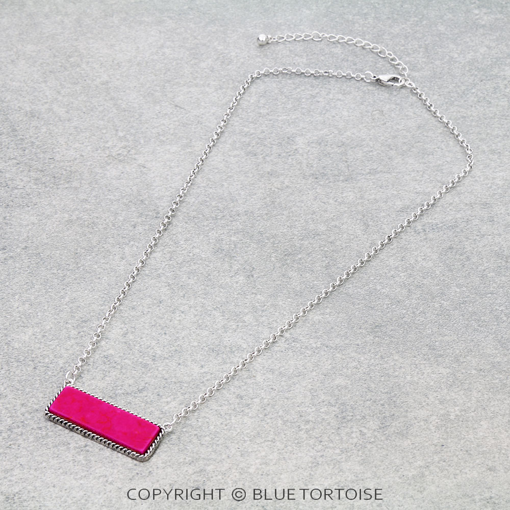 Western Hand Stone Bar Necklace
