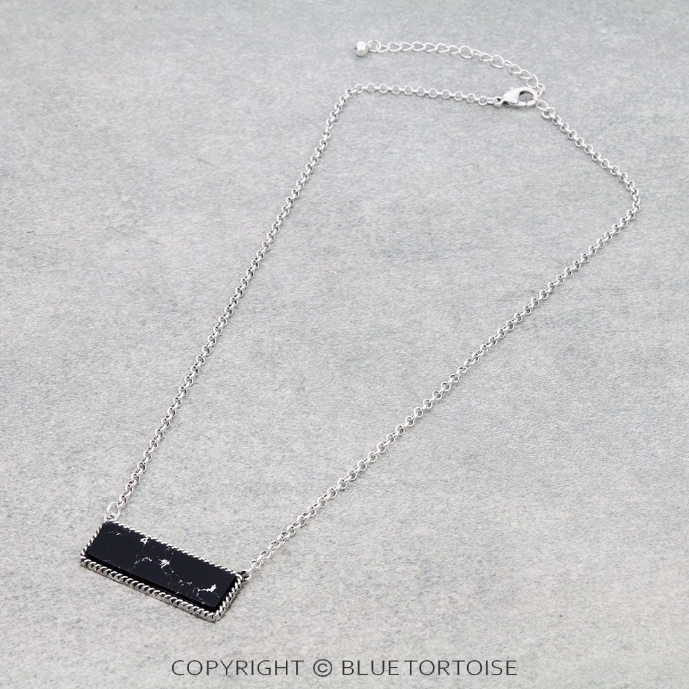 Western Hand Stone Bar Necklace