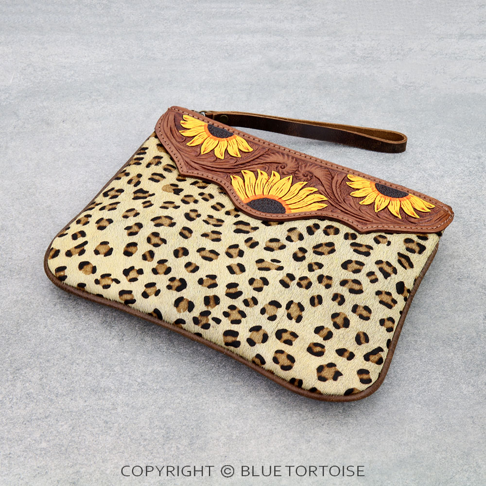 Western Genuine Cowhide Leather Crossbody Bag