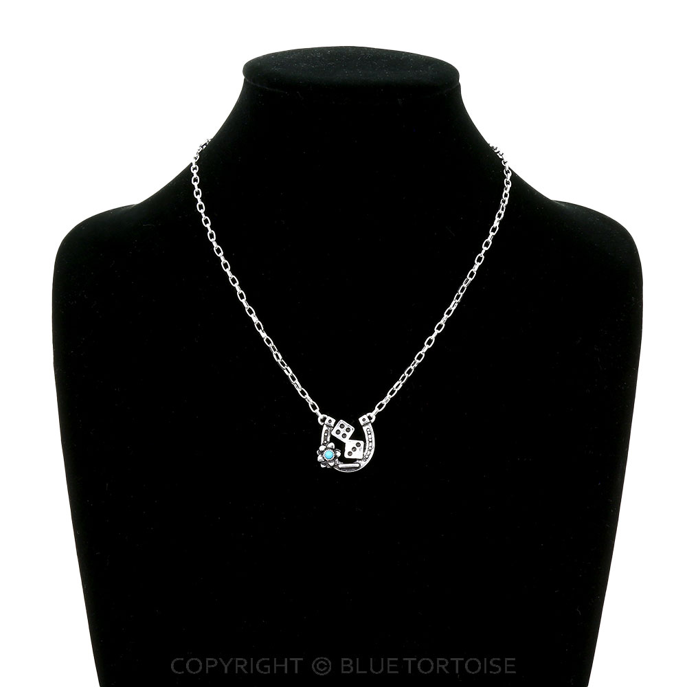 Western Dice Horseshoe Necklace - Image 2