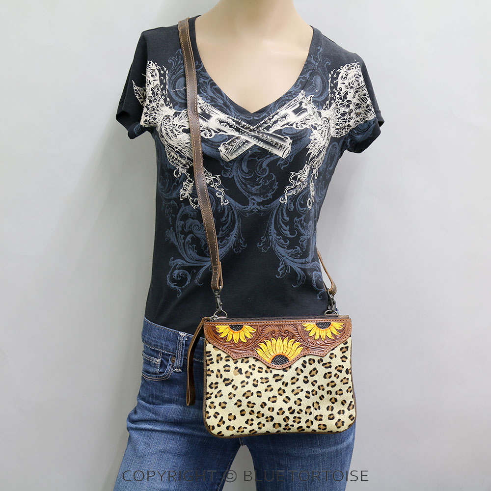 Western Genuine Cowhide Leather Crossbody Bag - Image 2