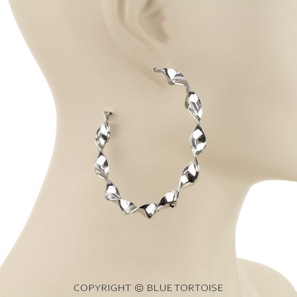 6" Western Twisted Hoop Earrings - Image 2