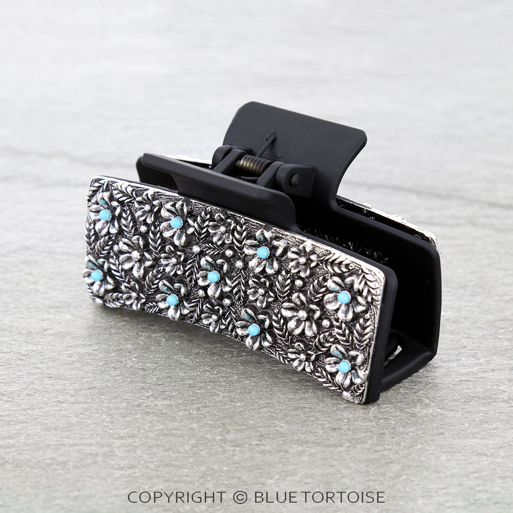 Western Flower Metal Hair Claw Clip