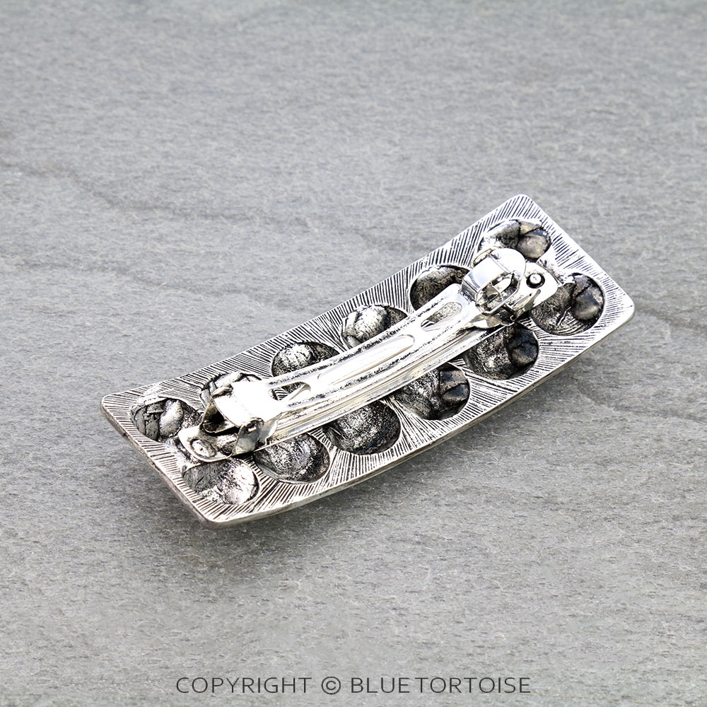 Western Double Bubble Heart Metal Hair Barrette - Image 2
