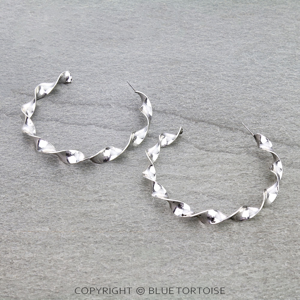 6" Western Twisted Hoop Earrings