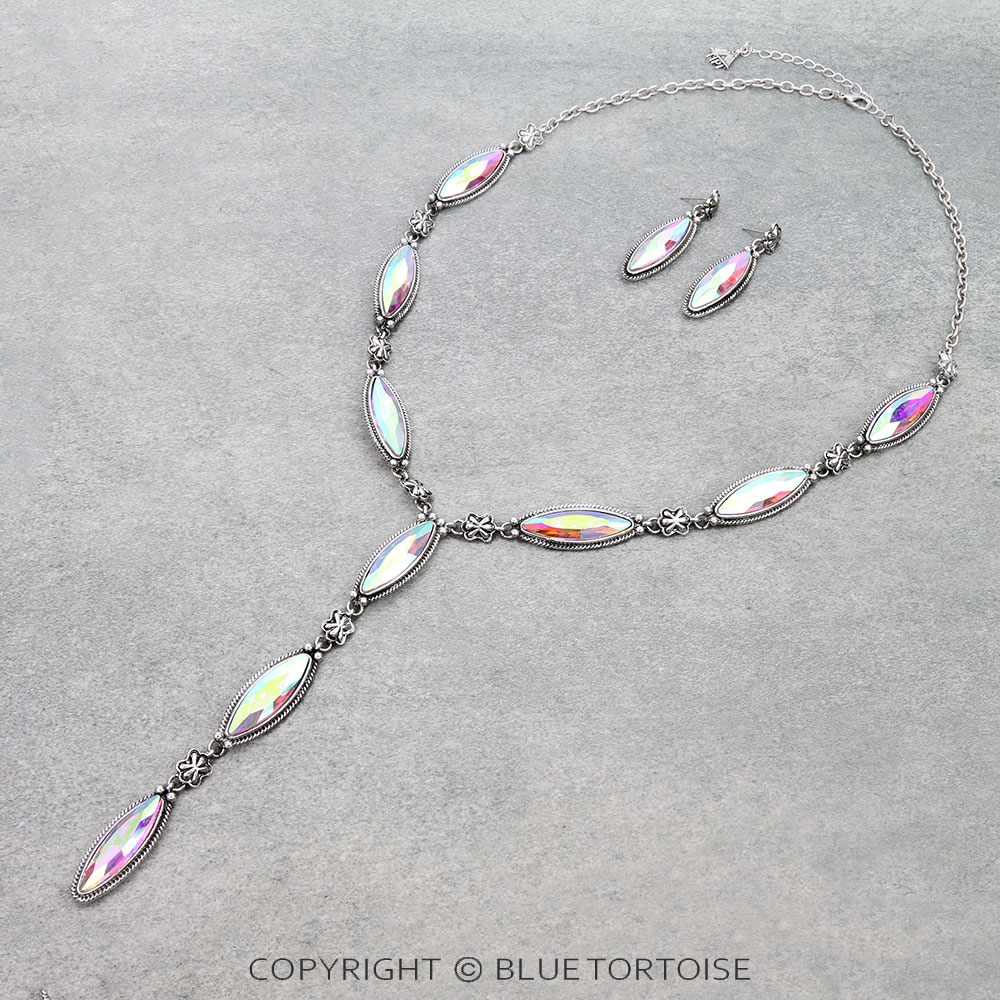 Western Oval Stone Y Necklace Set