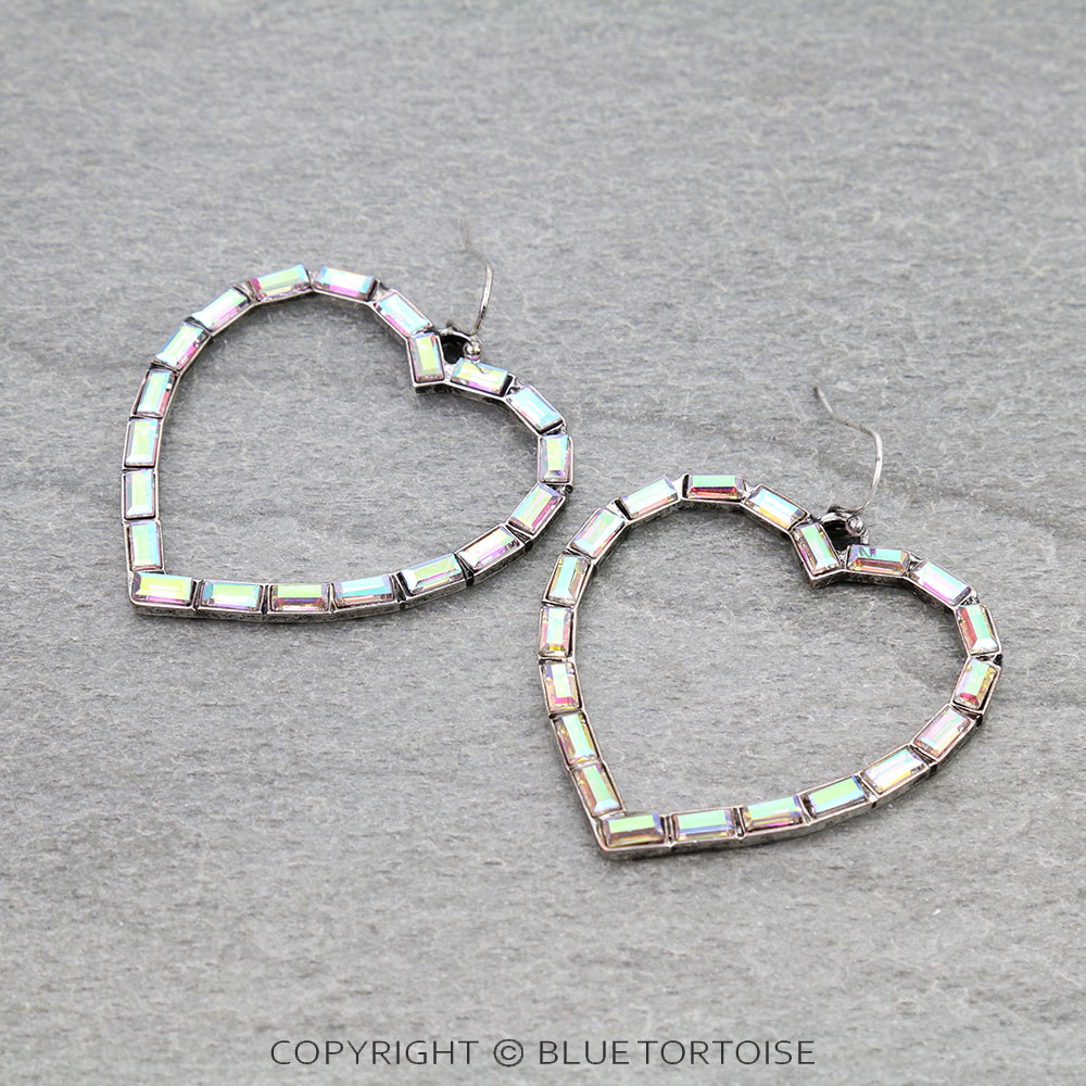 Western Heart Stone Dangle Earrings