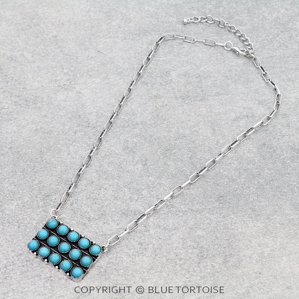 Western Rectangle Bubble Necklace