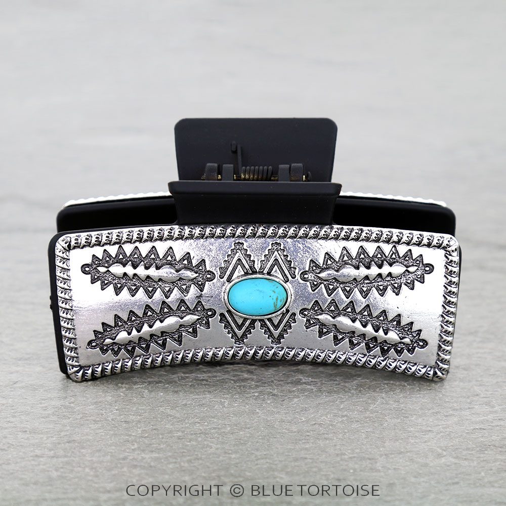 Western Aztec Metal Hair Claw Clip - Image 2