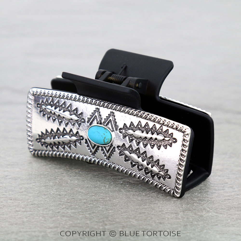 Western Aztec Metal Hair Claw Clip