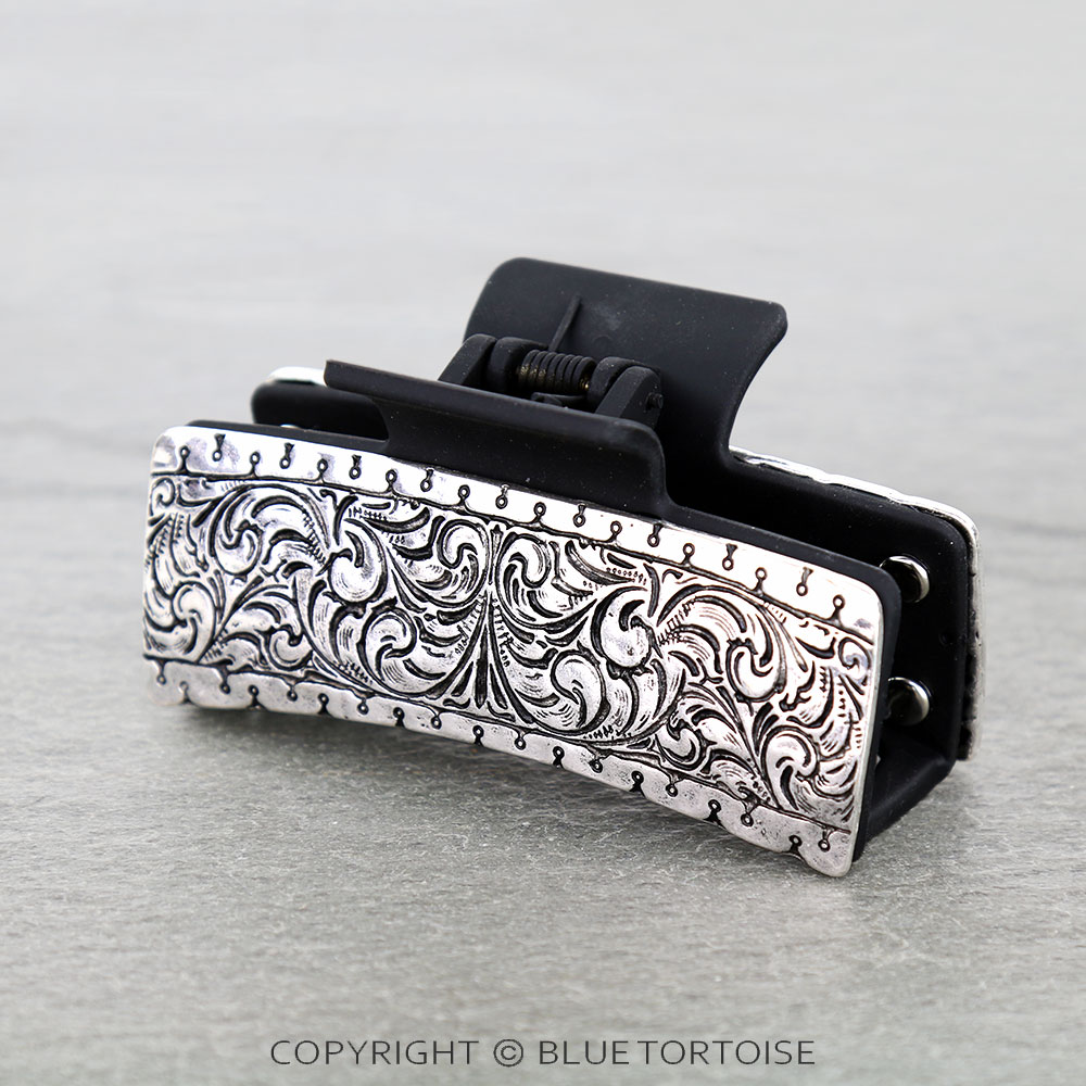 Western Floral Metal Hair Claw Clip