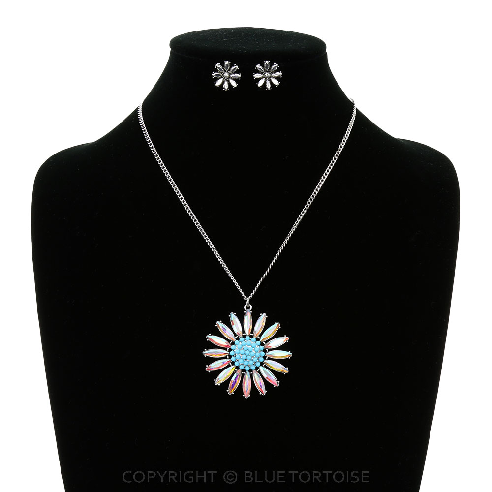 Western Sunflower Stone Necklace Set - Image 2
