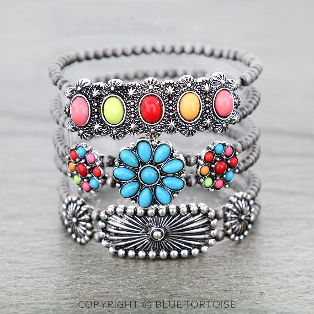 Western Design Stone Stackable Bracelets
