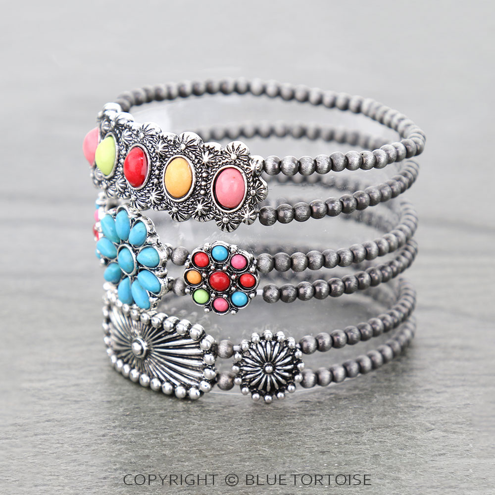 Western Design Stone Stackable Bracelets - Image 2