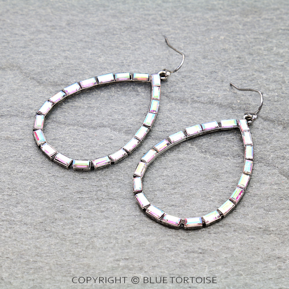 Western Teardrop Stone Dangle Earrings