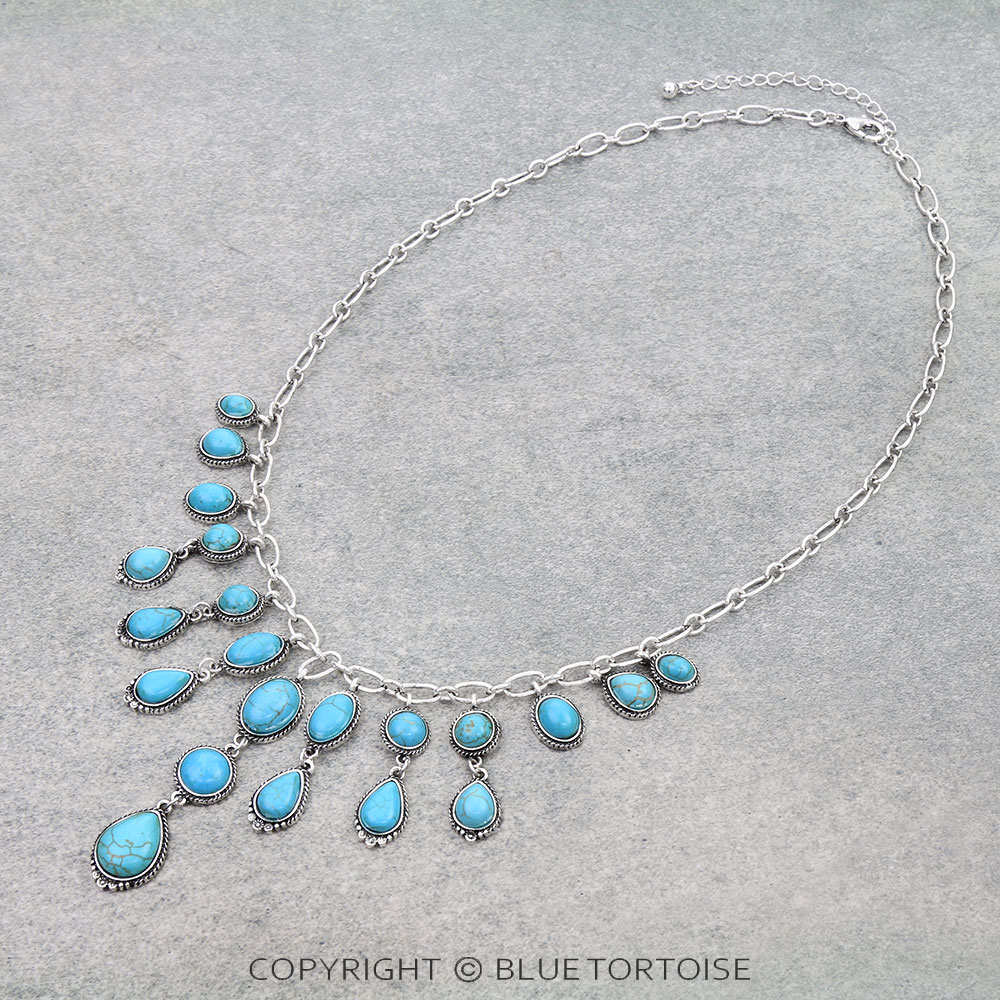 Western Stone Multi Charm Necklace