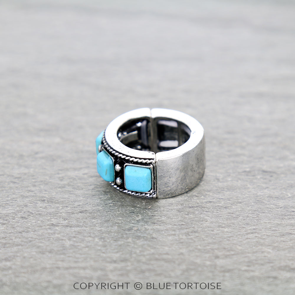 Western Ball TXR Square Stone Stretch Ring - Image 2