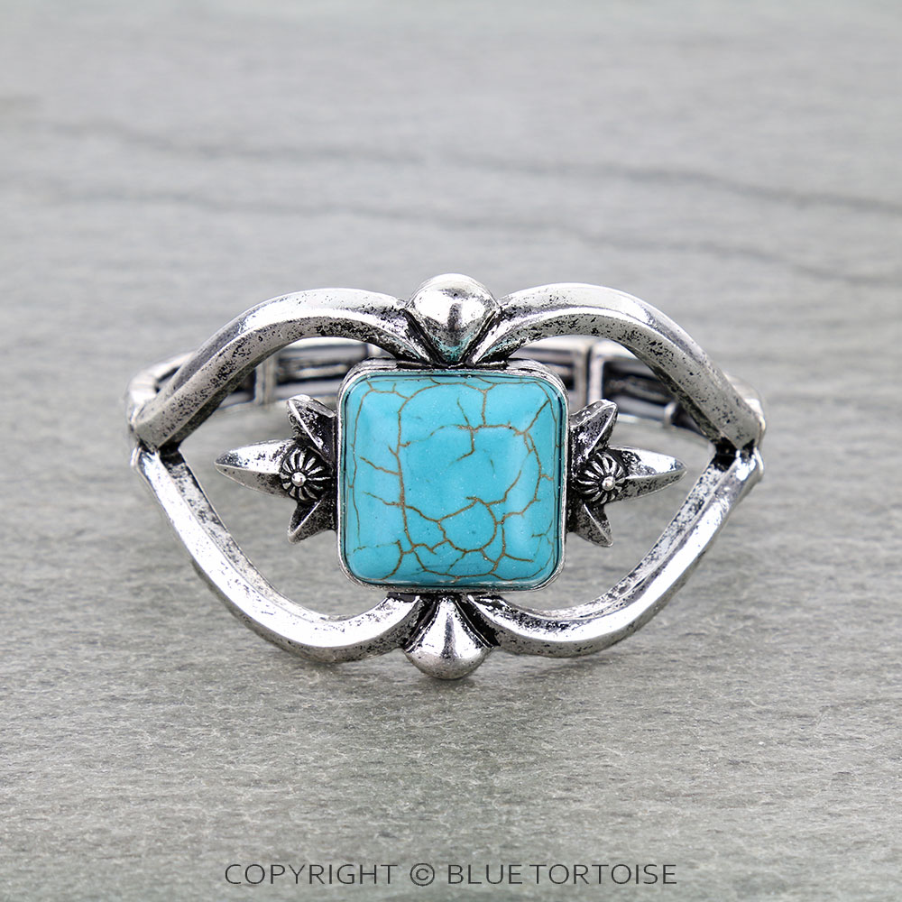 Western Semi Stone Stretch Bracelet