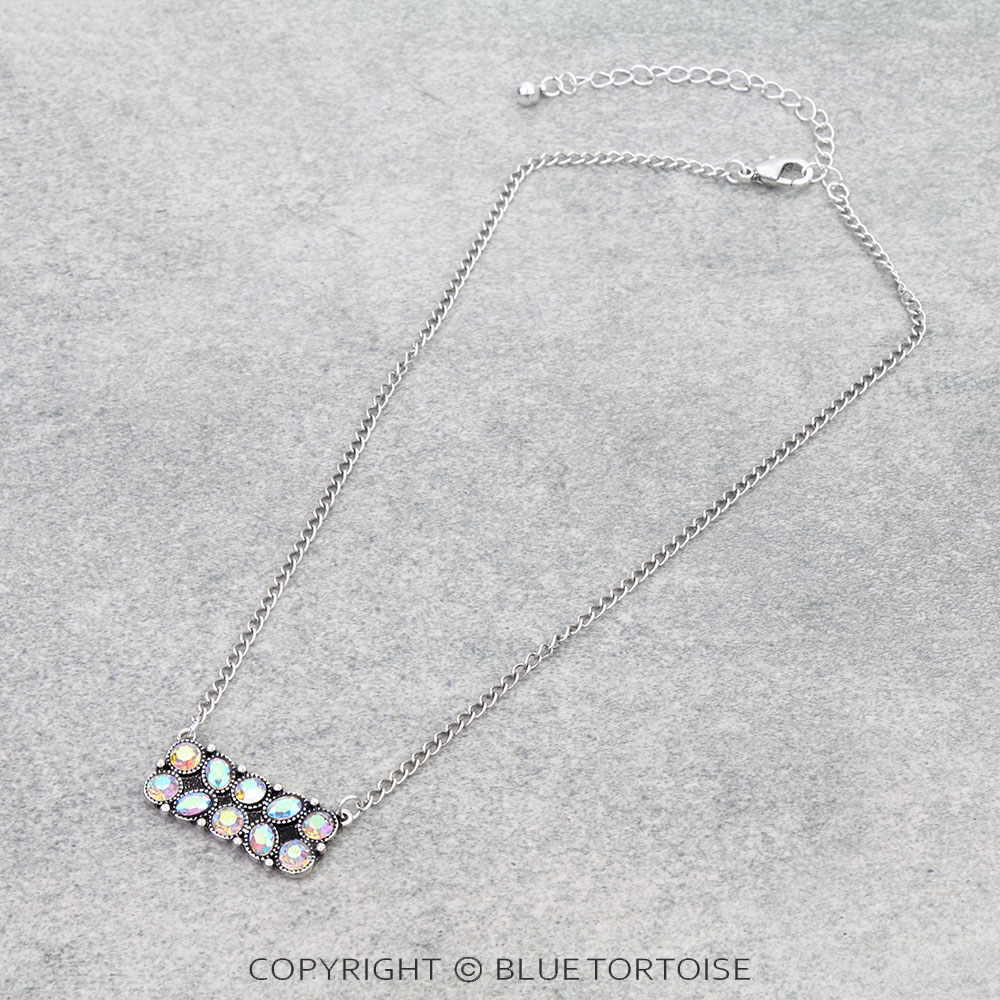 Western Semi Stone Bar Necklace