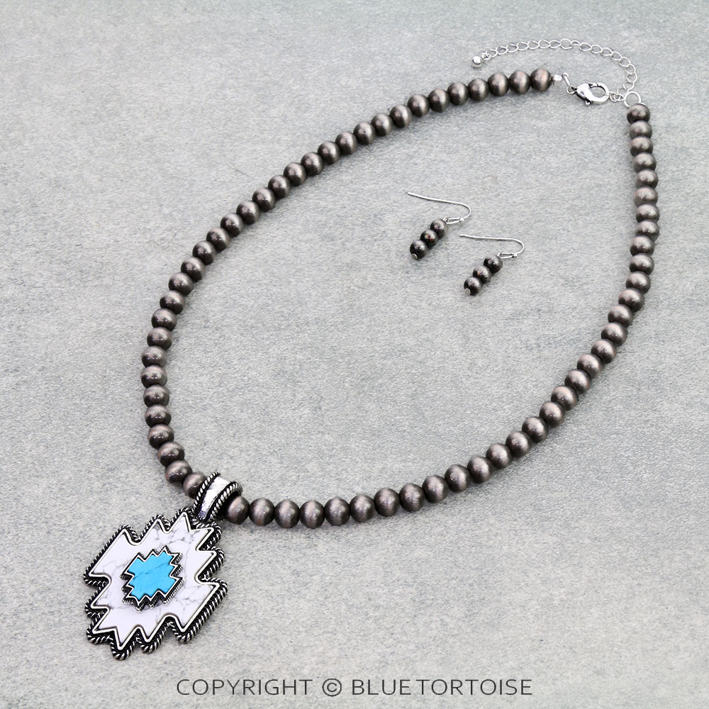 Western Aztec Pendant Necklace Set