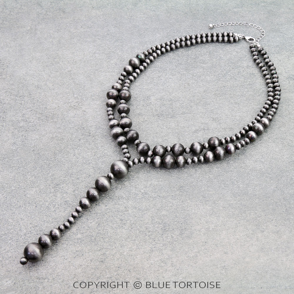Western Navajo Style Pearl Y Necklace