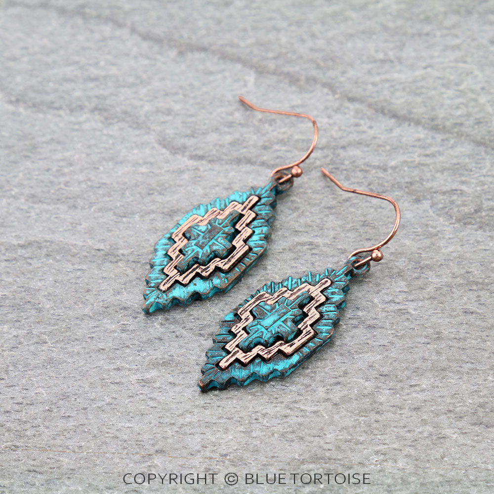 Western Aztec Dangle Earrings
