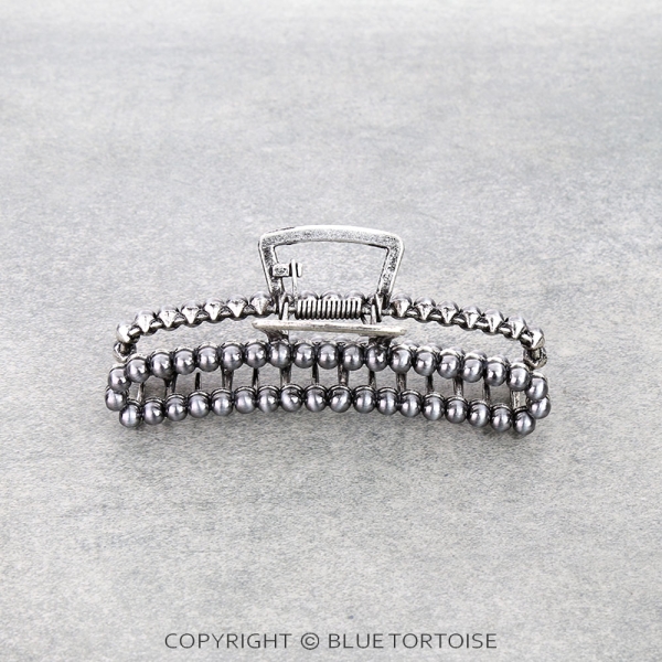 4.25" Stone Bead Hair Claw Clip