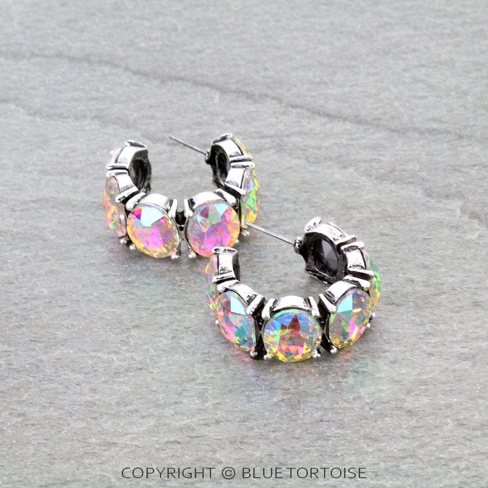 Western Stone Hoop Earrings