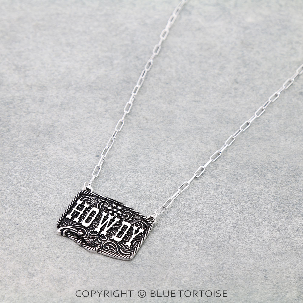 Western Howdy Plate Necklace