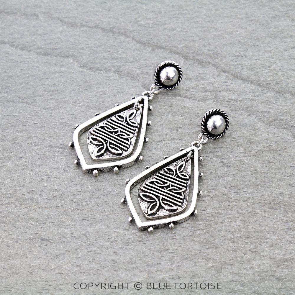 Western Boot Stitch Diamond Stud Earrings