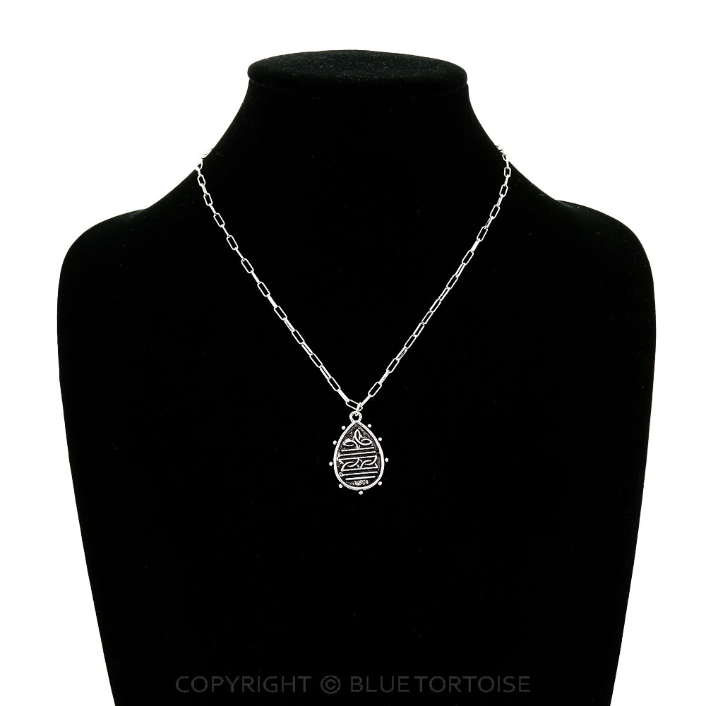 Western Boot Stitch Teardrop Necklace - Image 2