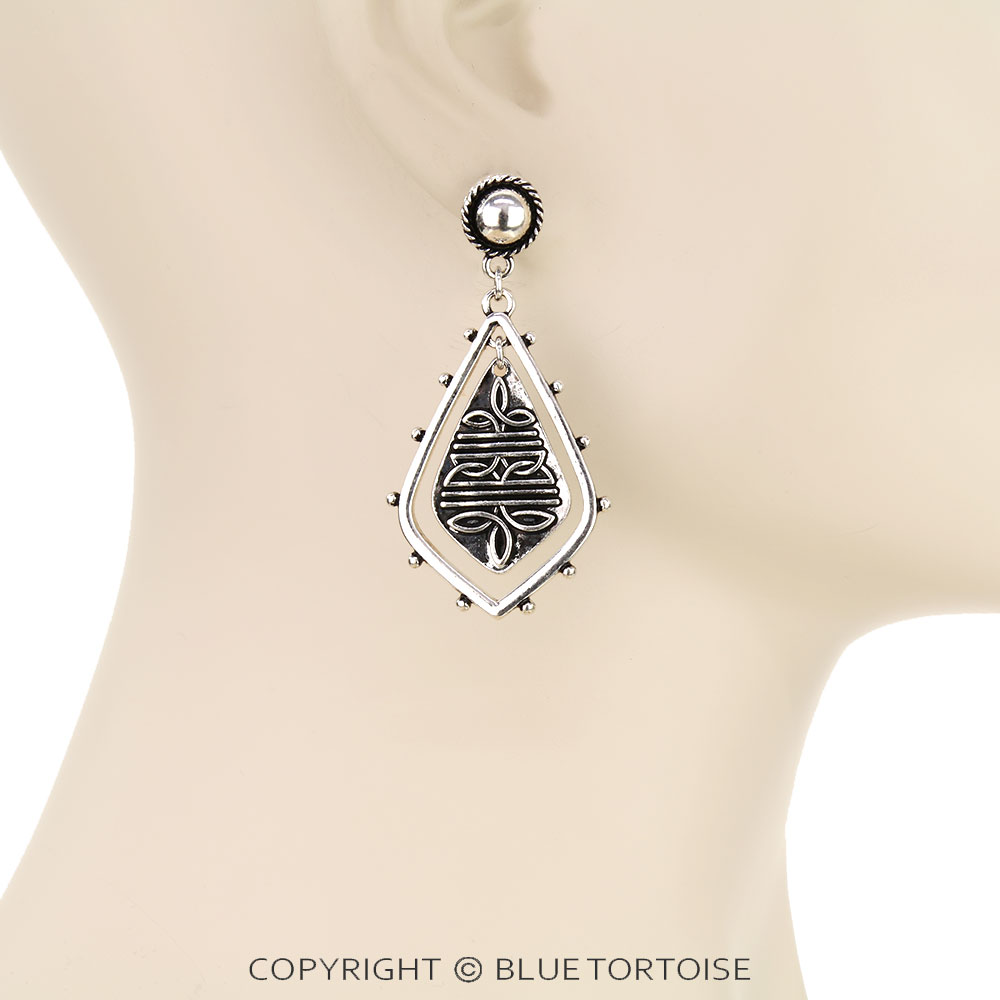 Western Boot Stitch Diamond Stud Earrings - Image 2