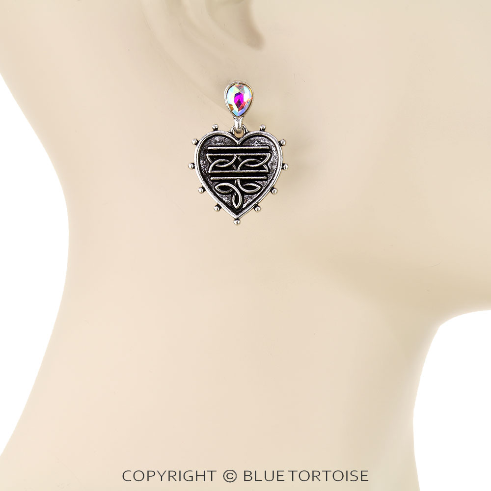 Western Boot Stitch Heart Stud Earrings - Image 2
