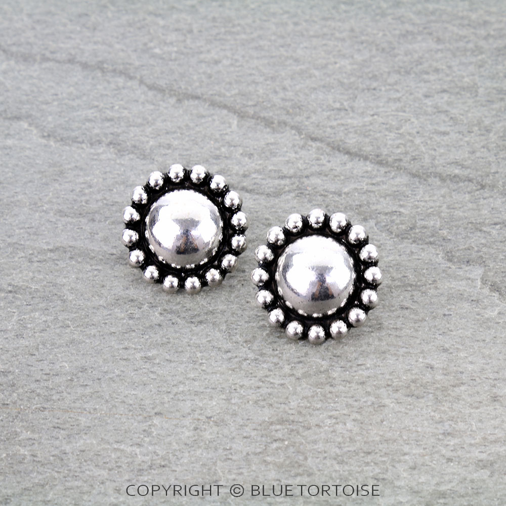 Western Bubble Ball TXR Concho Stud Earrings