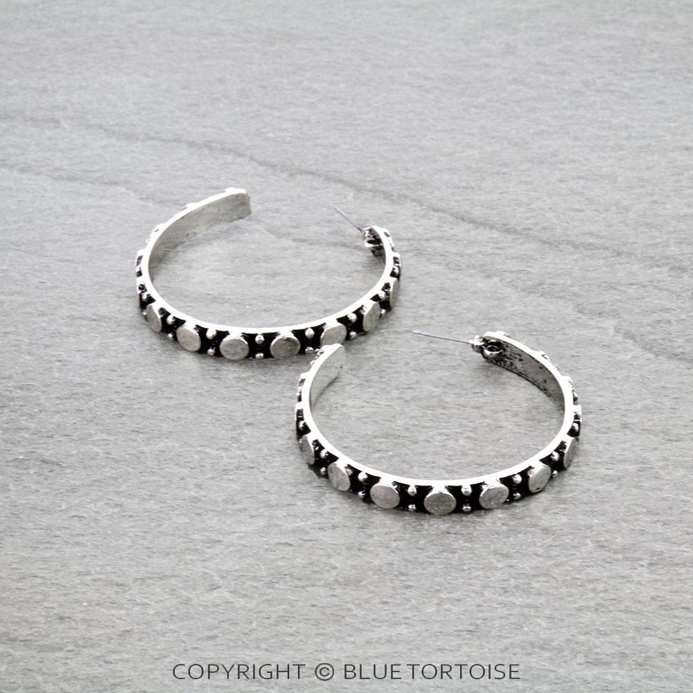 Western Bubble Ball Hoop Earrings