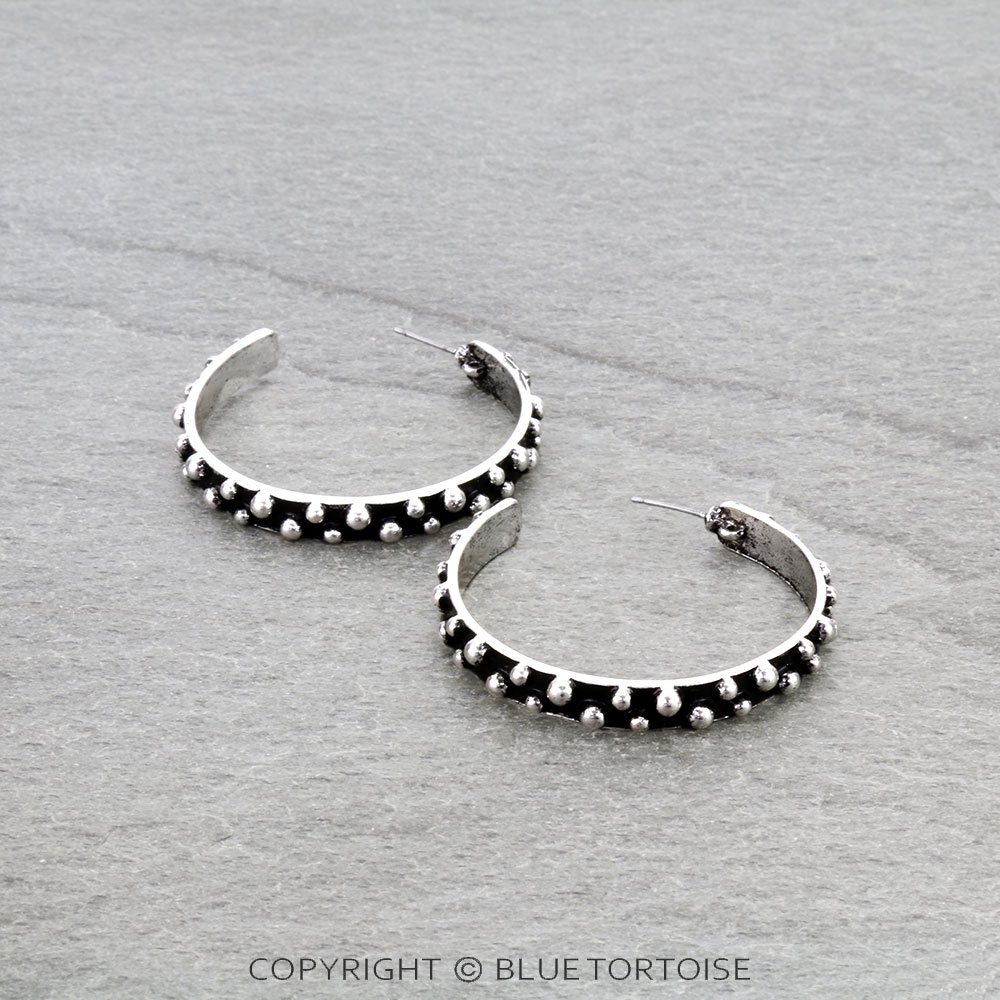 Western Bubble Ball Hoop Earrings