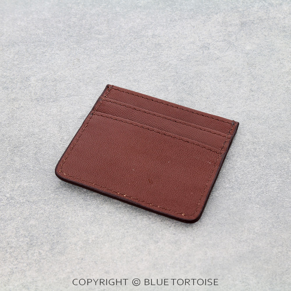 Western Tooled Leather Card Holder - Steer Skull - Image 2